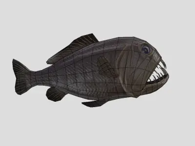 fangtooth Realistic Animated Low-poly 3D model