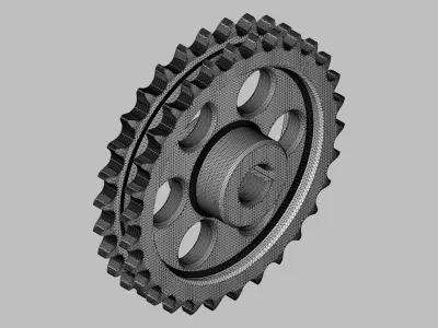 Chain Sprockets 30T Pitch 1905 1-4 Rows 3D model