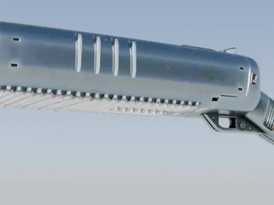 Dual Barrel SciFi Shotgun Low-poly 3D model