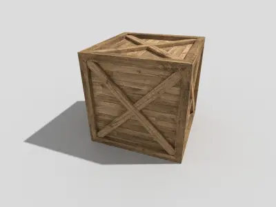 low poly wooden crate Low-poly 3D model shop