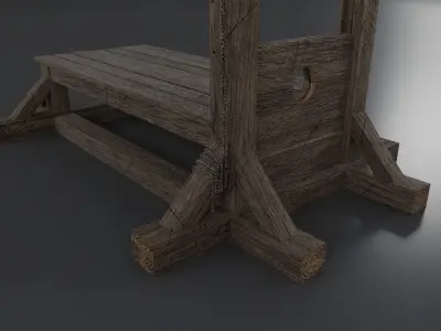 Medieval Guillotine PBR 2 Low-poly 3D model