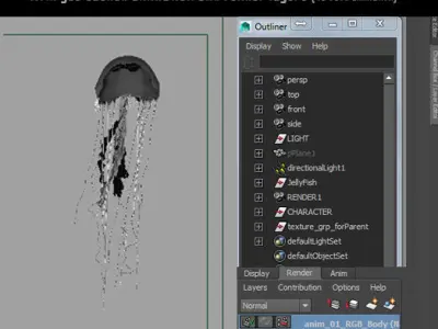 JELLYFISH v fully rigged 3D model