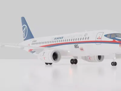 Sukhoi Superjet SSJ100 - Prototype 3 Livery Low-poly 3D model