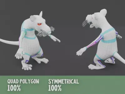 Anthro Rat Basemesh Collection Free 3D model