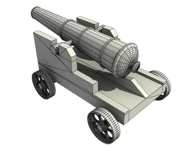 OLD MEDIEVAL CANNON MORTAR 3D Low-poly 3D model