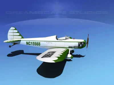Flybaby airplane flying in sky 3D model