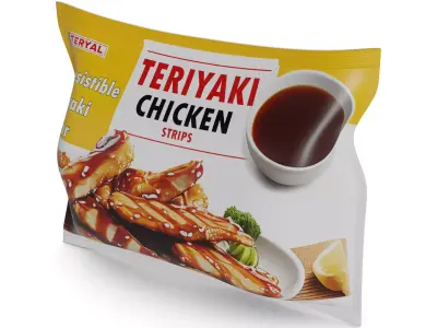 Meat snacks and cabanossi Teriyaki Chicken Strips 3D model