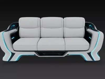 Sci-Fi Sofa Low-poly 3D model