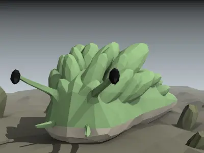 low poly alien snail Low-poly 3D model