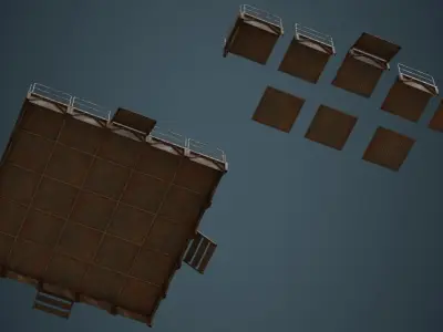 Stage Platform 1B Low-poly 3D model