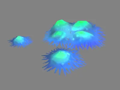 Cartoon spider eggs - blue worm Low-poly 3D model