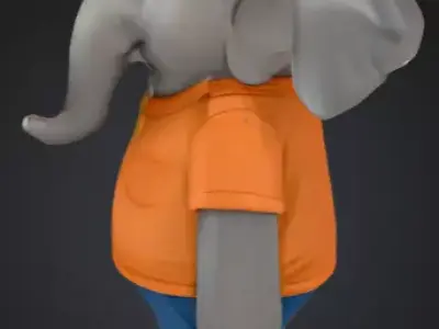 Elephant Buddy Low-poly 3D model