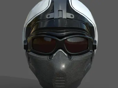 Helmet scifi military combat 3d model low poly human generic  Low-poly 3D model