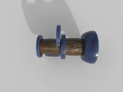 Stylized cannon Low-poly 3D model