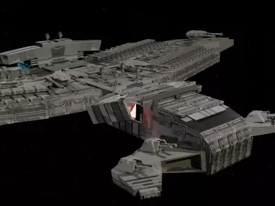 SCI-FI SPACESHIP FOR 3D PRINT AND GAME 3D model