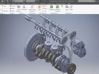 Crankshaft diezel engine 3d model 3D model