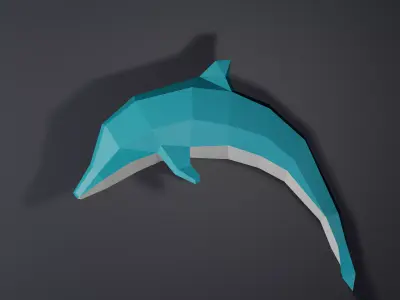 Low Poly Dolphin Geometric 3D model 3D model