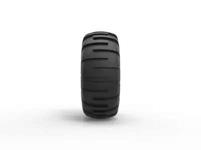 Offroad tire 37 Scale 1 to 25 3D print model