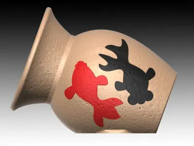 Aquarium-ornaments Octopus-pot -Goldfish- Free 3D print model