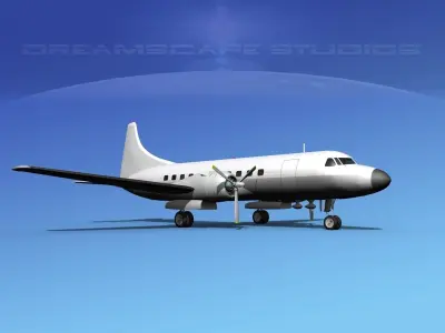 Convair CV-340 Unmarked 1 3D model