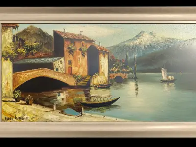 Rivertown Oil Painting 3D model