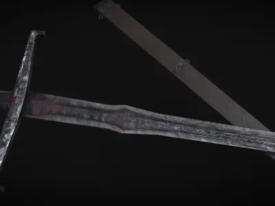 Demon Knight Sword Low-poly 3D model