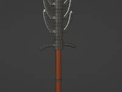 skeleton sword Low-poly 3D model