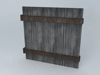 Wood Wall Fence Panel 3D model