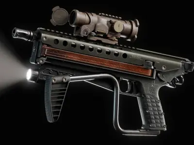 Game Ready KelTec R50 Folding Carbine PDW Low-poly 3D model