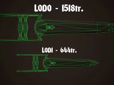 Assassin Blade 03 Low-poly 3D model