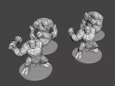 6MM SCALE ARMORED TROLL CHIEFS SET MINIATURE MODELS FANTASY EPIC 3D print model