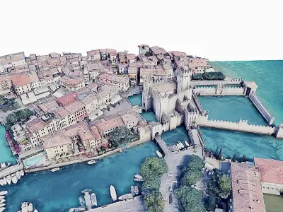 Scaligero Castle - Sirmione Low-poly 3D model