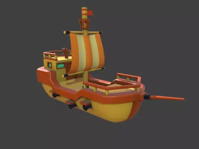 Stylized Shipe Low-poly 3D model