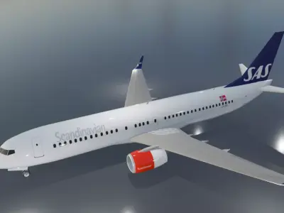 SAS Boeing 737-800 low poly 3d model  Low-poly 3D model