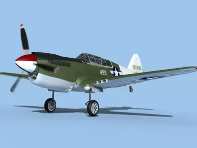 Curtiss P-40N Warhawk V02 USAAF  3D model