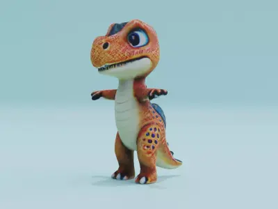 Dinosaur Character T-Pose Free low-poly 3D model