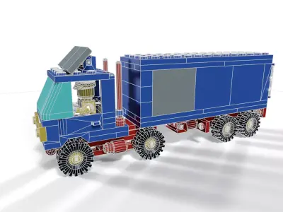 Vintage LEGO 6692 Tractor Trailer 3D model