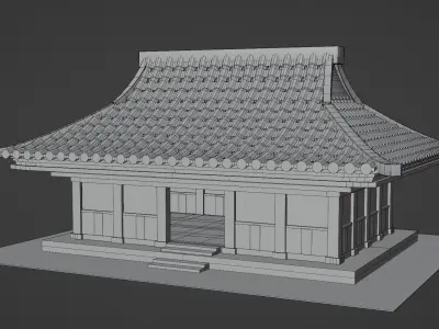 Chinese Siheyuan Low-poly 3D model