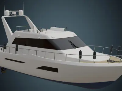 Motor Yacht 1 Basic Low-poly 3D model
