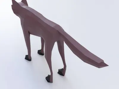 Wolf 3d model polygonal Low-poly 3D model