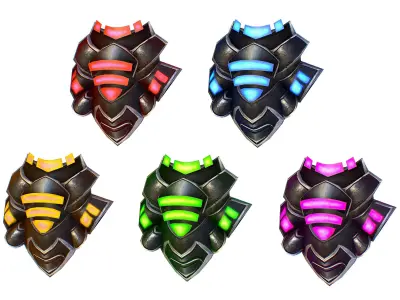 a Set of Shield Weapons Low-poly 3D model