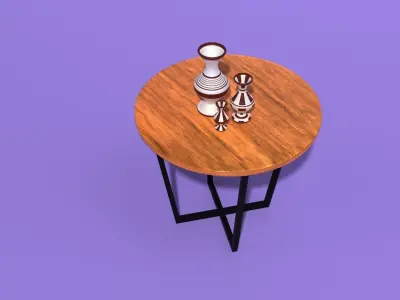Modern table for kitchen or cafe Low-poly 3D model