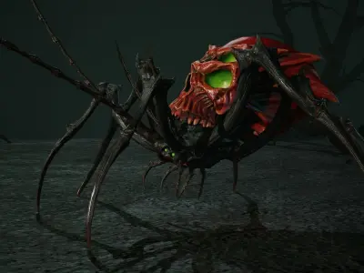 Undeath Spider 4 Low-poly 3D model