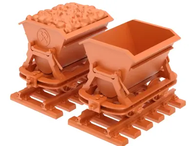 Printable Mining Cart 3D print model