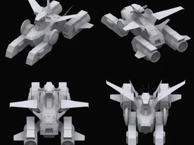 Gundam Zeon X Earth Federation Space military Collection 3D model