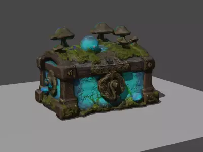 Fantasy Cartoon Chest Treasure Free 3D model