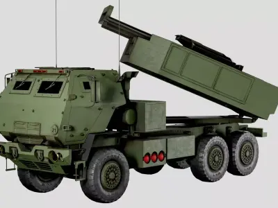 Lowpoly M142 HIMARS Artillery System Low-poly 3D model