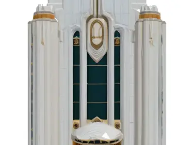 Art Deco Building 3D Model Low-poly 3D model