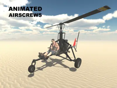 Ultra Light Helicopter Low-poly 3D model