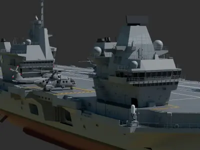 Queen Elizabeth Class Aircraft Carrier 3D model